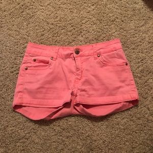 Pink jean shorts